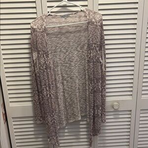 Charlotte Russe Taupe Patterned Cardigan